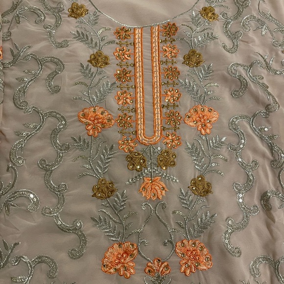 Peach Colored Sharara Suit - Picture 7 of 10